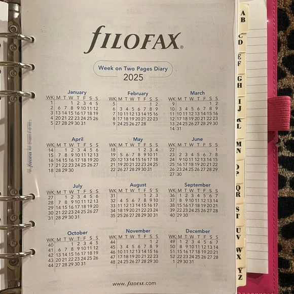 Filofax A5 Domino Patent Hot Pink